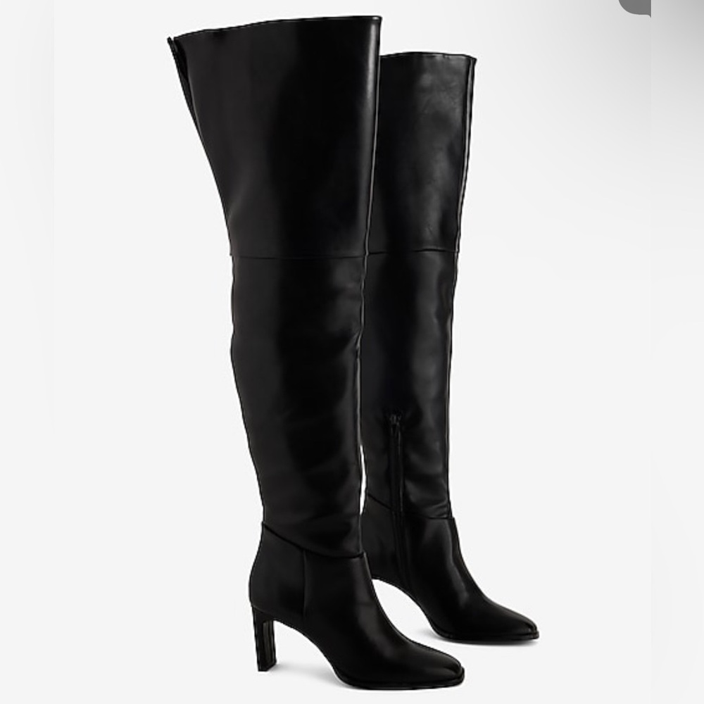 NWT Brian Atwood X Express Over Knee Thigh High Boots Black Size 7 MSRP $158